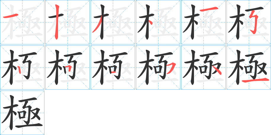 極字筆畫寫法