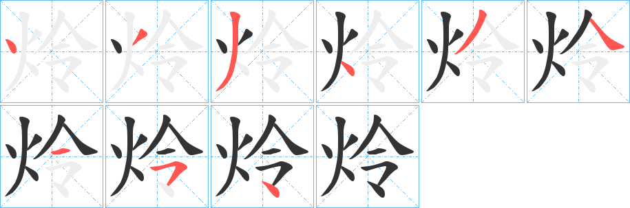 炩字筆畫寫法