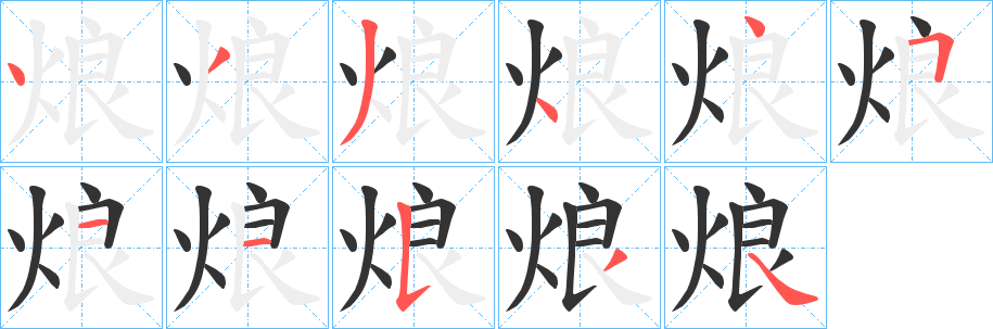 烺字筆畫(huà)寫(xiě)法