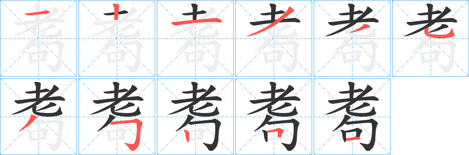 耈字筆畫寫法