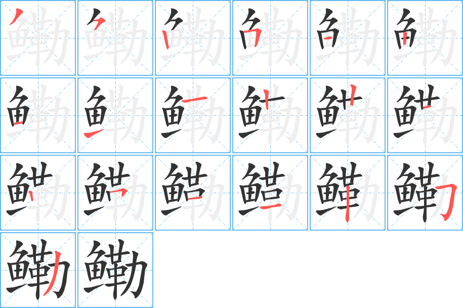 鰳字筆畫(huà)寫(xiě)法