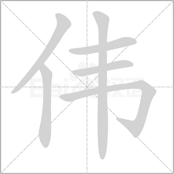 偉的筆順
