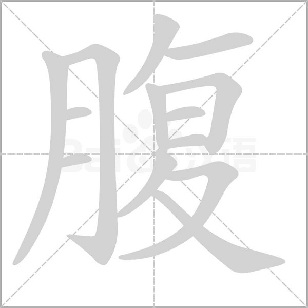 腹的筆順