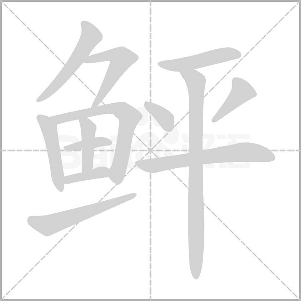 鲆的筆順