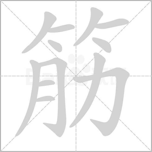筋的筆順