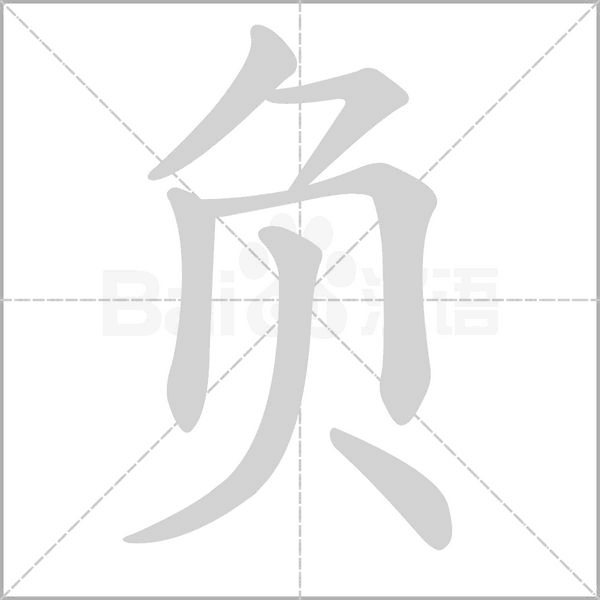 負(fù)的筆順